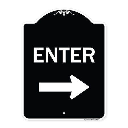 Parking Lot Enter Right Arrow Heavy-Gauge Aluminum Architectural Sign